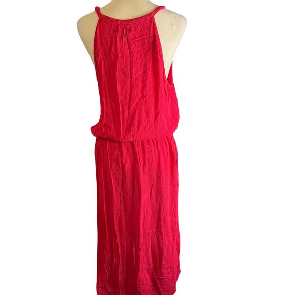 Gap Embroidered Split Neck Halter Dress, Red, Size Medium, NWT - Picture 6 of 8